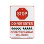 Roadshark Tiger Teeth Stop Do Not Enter Severe Tire Damage Will Occur Warning Sign (Stop) - WSS