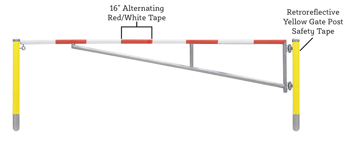 Barrier Gate Brands Safety Tape Installation Example